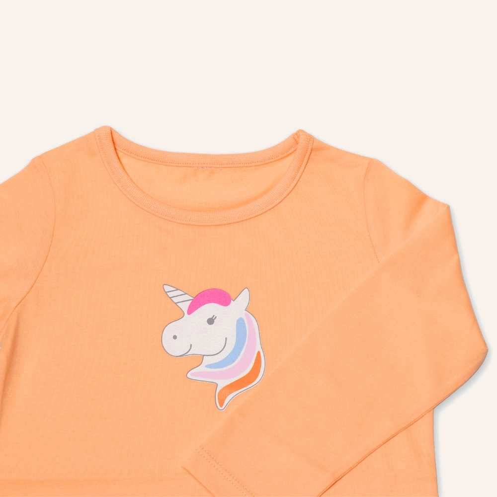 Langarmshirt Einhorn- peach – Bild 3