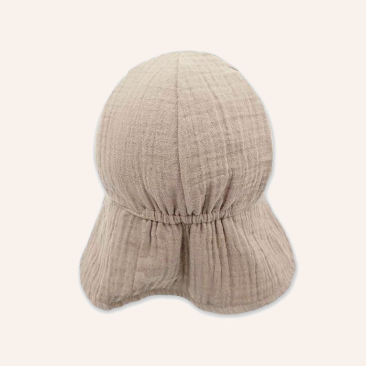 Sommer Mütze (GOTS) mit Nackenschutz Musselin von maximo - beige – Bild 2